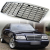 Mercedes S W140 (92-99) решетка радиатора черная, дизайн "Авангард", с рамкой, 13 ламелей