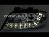 Audi A6 (01-03) фары передние линзовые хромированные, со светодиодной подсветкой, комплект 2 шт.