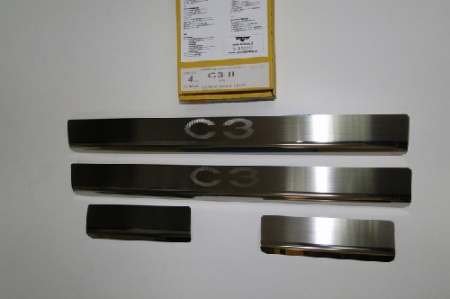 Citroen C3 (10-) накладки на внутренние пороги, к-кт 4шт.