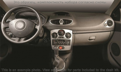 Renault Clio 2005-2012 декоративные накладки (отделка салона) под дерево, карбон, алюминий