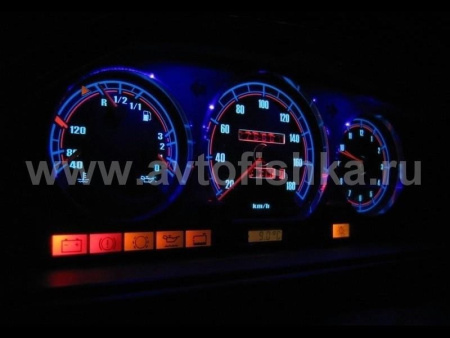 Mercedes W201 190 светящиеся шкалы приборов - накладки на циферблаты панели приборов, дизайн № 3