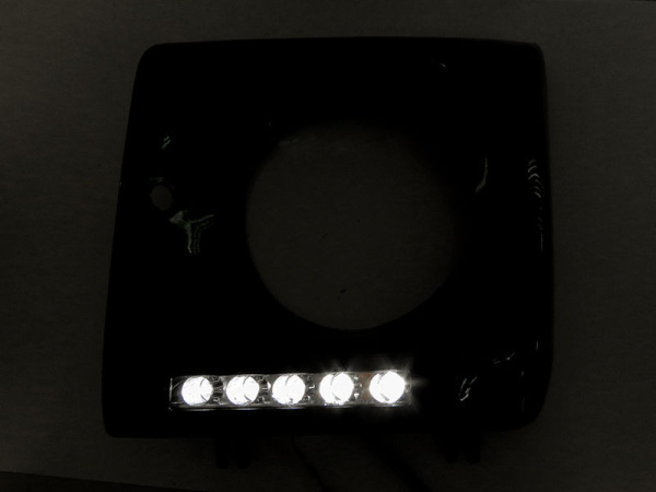 Mercedes G-class W463 (1989-2013) рамки передних фар с фонарями DRL, под покраску, полный установочный комплект