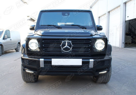 Mercedes-Benz G-Klasse W464 2018 - н.в. Юбка переднего бампера Brabus с ходовыми огнями на 6.3 AMG