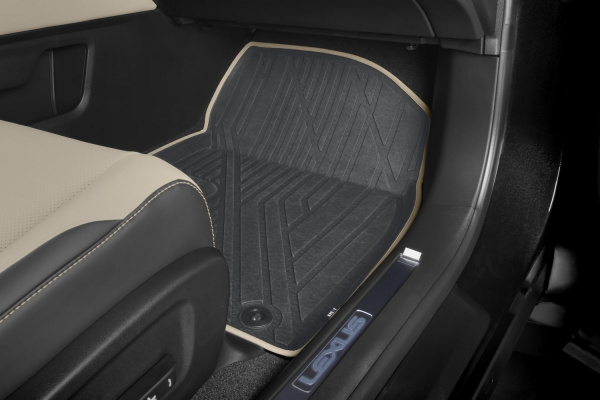 Коврики KVEST 3D в салон LEXUS RX, 2015->, 4 шт. (полистар, серый, бежевый)