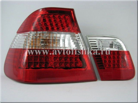 BMW 3 E46 (98-01) 4 дв. седан фонари задние светодиодные красно-белые, комплект лев.+прав.
