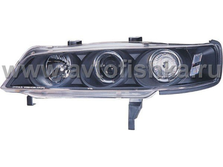 Honda Accord (94-97) фары передние линзовые черные, со светящимися ободками, комплект 2 шт.