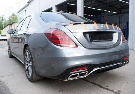 Mercedes-Benz S-Klasse W222 рестайлинг 2017 - 2020 Диффузор 6.3 AMG с насадками на глушитель