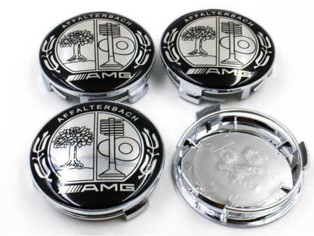 Mercedes крышки ступиц колеса с логотипами AMG Affalterbach, комплект 4 шт. (75 мм)