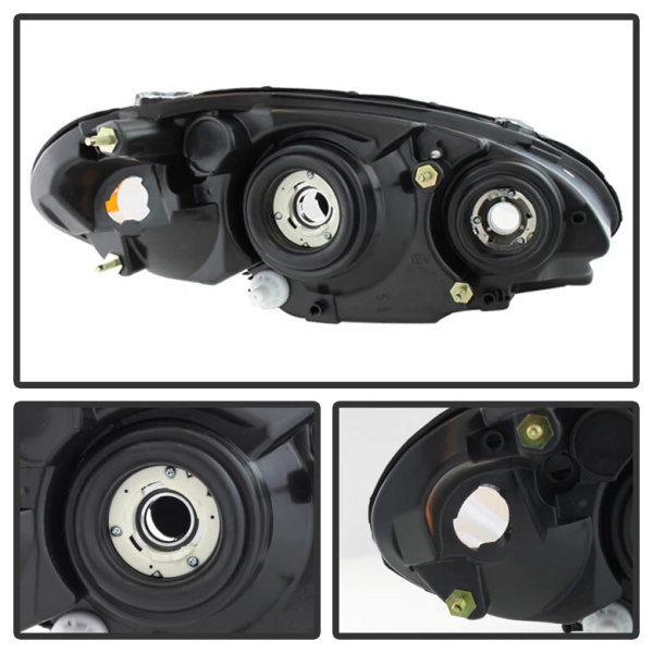 Chrysler PT Cruiser (01-05) фары передние черные прозрачные, комплект 2 шт.