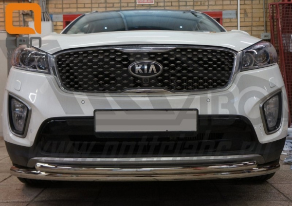 Kia Sorento (15–) Защита переднего бампера двойная d 60/42 мм, нерж.