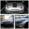 Toyota Celica 2000-2005 фары передние линзовые черные, со светящимися ободками LED