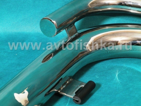 Toyota Land Cruiser 200, Lexus LX570 (08-) защита заднего бампера - уголки, труба 76/38 мм из нержавеющей стали, комплект 2 шт.