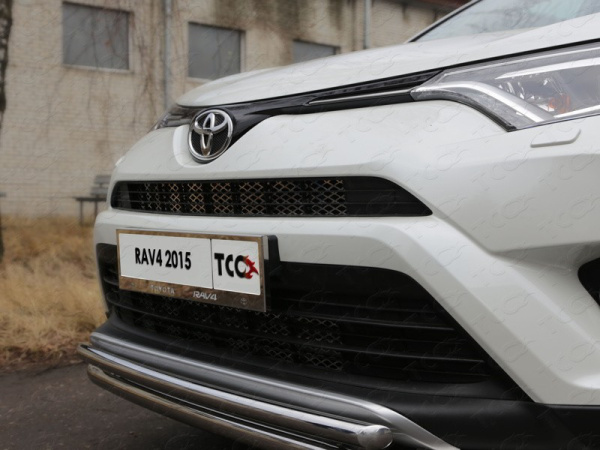 Toyota RAV4 (15–) Защита передняя нижняя (двойная) 60,3/42,4 мм