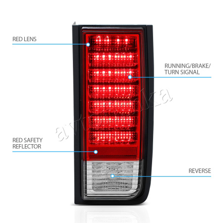 Hummer H2 (02-08) фонари задние светодиодные красно-хромированные, комплект 2 шт.