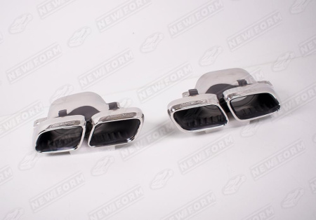 Mercedes-Benz C-Klasse W205 Coupe рестайлинг 2018 - н.в. Насадки на глушитель 6.3S AMG хром