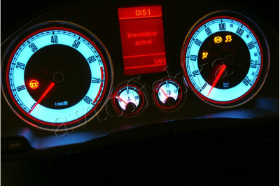 Volkswagen Golf MK5, Jetta, Touran светодиодные шкалы (циферблаты) на панель приборов