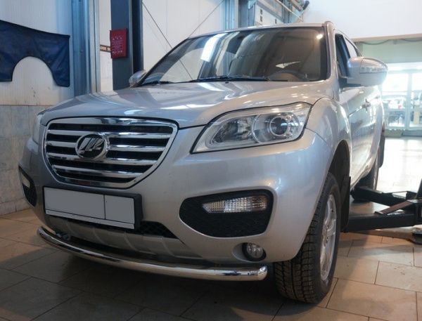 Lifan X60 (12–15) Защита переднего бампера одинарная d 60 мм, нерж.