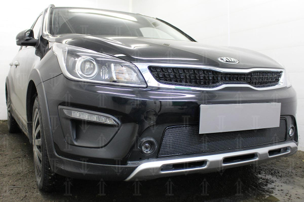 Kia Rio (17–) Защита радиатора Premium, чёрная