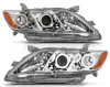 Toyota Camry XV40 дорестайл (2006-2009) фары передние линзовые хром со светящимися ободками