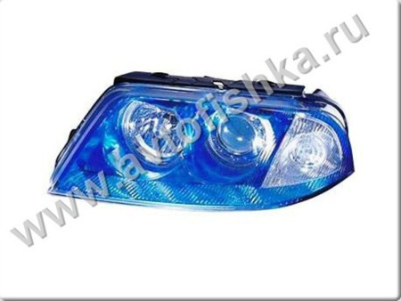 Volkswagen Passat B5 (00-04) фары передние линзовые голубые, со светящимися ободками, комплект 2 шт.