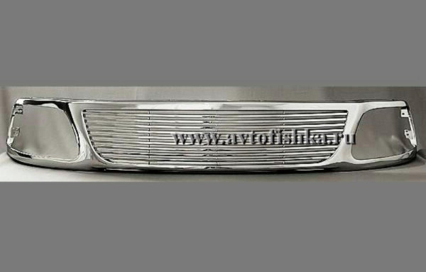 Ford Expedition 1 (97-98) решетка радиатора хромированная, горизонтальный дизайн.