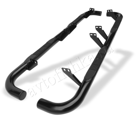 Hummer H2 (02-08) подножки боковые черные, труба 76 мм из нержавеющей стали