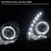 Lexus GS300, GS400, GS430, Toyota Aristo (97-05) фары передние линзовые хромированные со светящимися ободками и DRL подсветкой, комплект 2 шт.