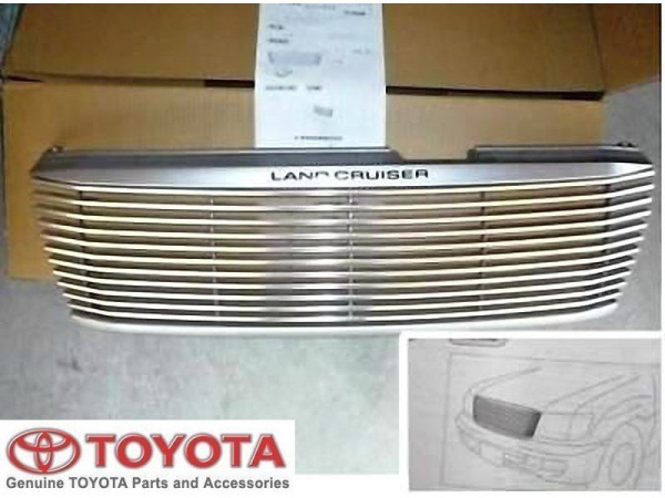 Toyota Land Cruiser 100 (98-03) решетка радиатора алюминиевая с логотипом "Land Cruiser", оригинал.