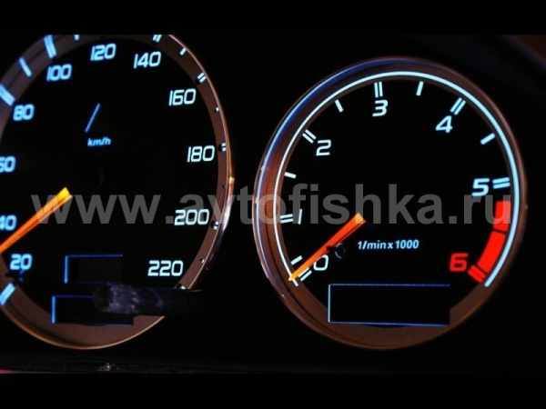 Mercedes W202 C class 1993-1995 светящиеся шкалы приборов - накладки на циферблаты панели приборов, дизайн № 1