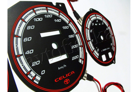 Toyota Celica V 1989-1993 светодиодные шкалы (циферблаты) на панель приборов