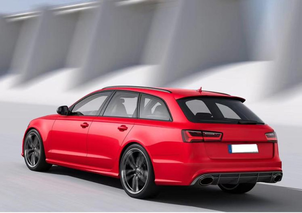 Черный диффузор RS6 с насадками для Audi A6 S-line