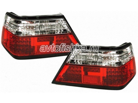 Mercedes W124 (84-95) фонари задние светодиодные красно-белые, комплект 2 шт.