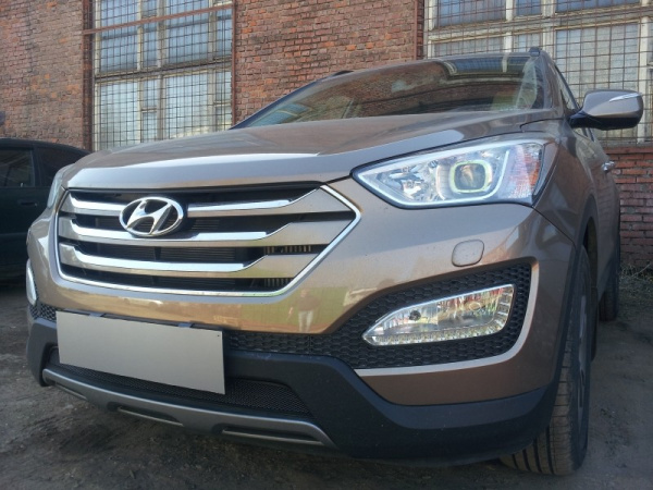Hyundai Santa Fe (12–15) Защита радиатора, чёрная