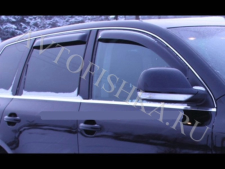 Дефлекторы боковых окон 4 части тeмные VW Touareg 2002-2010
