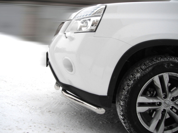 Защита переднего бампера двойная Nissan X-Trail 2011-2014 d60 и d53