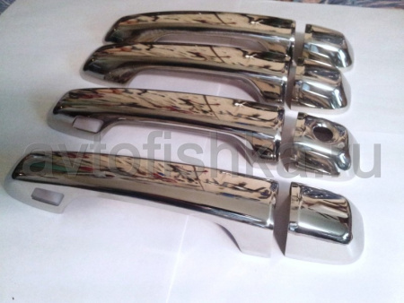 Toyota Land Cruiser Prado 150 (10-) накладки на наружние ручки дверей из нержавеющей стали, комплект 8 предметов