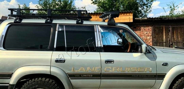 Toyota Land Cruiser 80 (89-97) молдинги дверных стоек, нерж., 10 частей