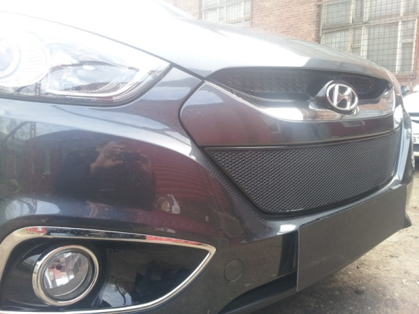 Hyundai ix35 (10–13) Защита радиатора Premium, чёрная