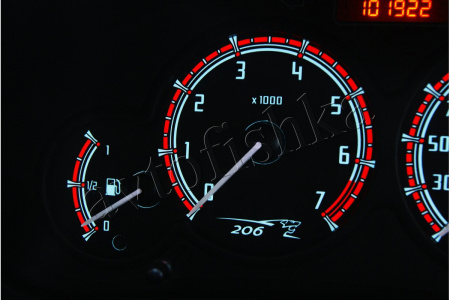 Citroen Berlingo II светодиодные шкалы (циферблаты) на панель приборов - дизайн 1