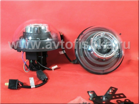 Hummer H2 (02-08) фары передние линзовые черные (диаметр 7"), без ксенона, комплект 2 шт. (XP6024)