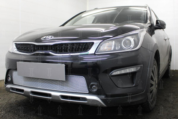 Kia Rio (17–) Защита радиатора Premium, хром