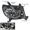 Toyota Tacoma (05-12) фары передние линзовые хромированные, с ангельскими глазками