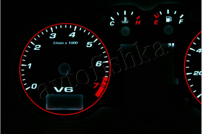 Audi TT (8N) 98-06 светодиодные шкалы (циферблаты) на панель приборов - дизайн 1