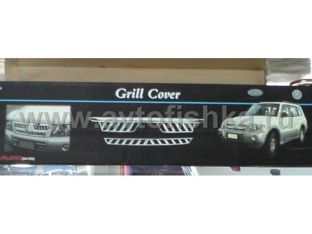 Mitsubishi Pajero III (00-06) вставка решетки радиатора хромированная.