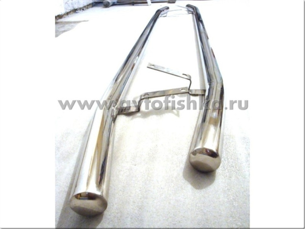 Toyota Land Cruiser Prado 120 (02-09) защита боковых порогов, труба 42 мм из нержавеющей стали, комплект 2 шт.