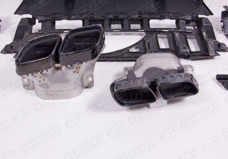 Mercedes-Benz E-Klasse W213 рестайлинг 2020 - н.в. Диффузор с насадками 6.3 AMG черный