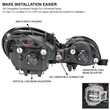 Lexus GS300, GS400, GS430, Toyota Aristo (97-05) фары передние линзовые хромированные со светящимися ободками и DRL подсветкой, комплект 2 шт.
