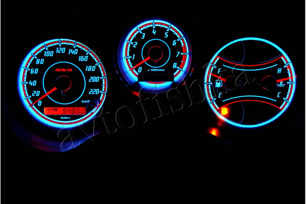 Toyota RAV4 II светодиодные шкалы (циферблаты) на панель приборов