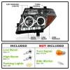 Nissan Pathfinder III, Navara (2005-2010) передние фары линзовые хром, с ДХО и ангельскими глазками