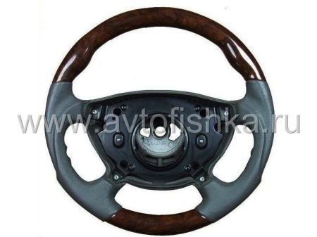 Mercedes W211, W463 G class (2002-2006) руль дизайн AMG темно-серая кожа - дерево орех, Elegance